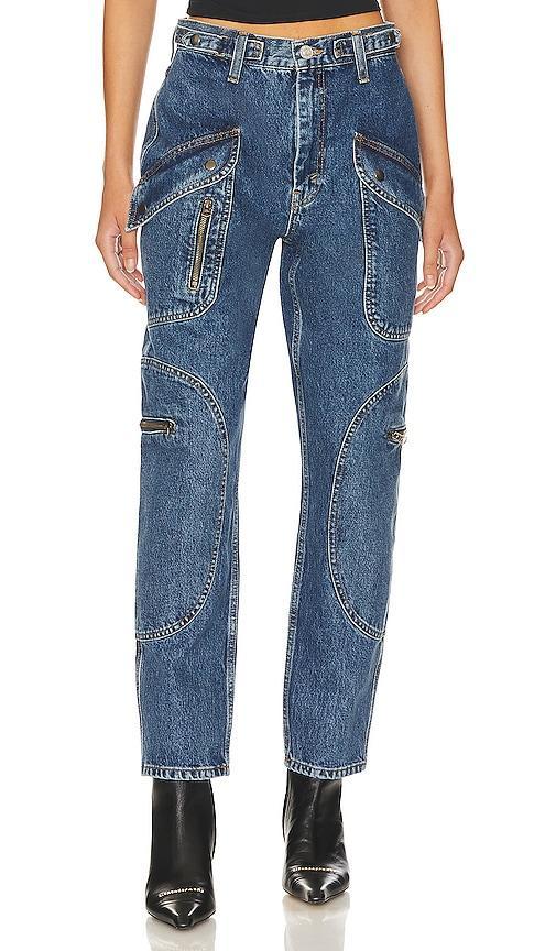 RE/DONE Orginal Racer Taper in Speedway - Denim-Medium. Size 24 (also in 23, 25, 26, 27, 28, 29, 30). Product Image