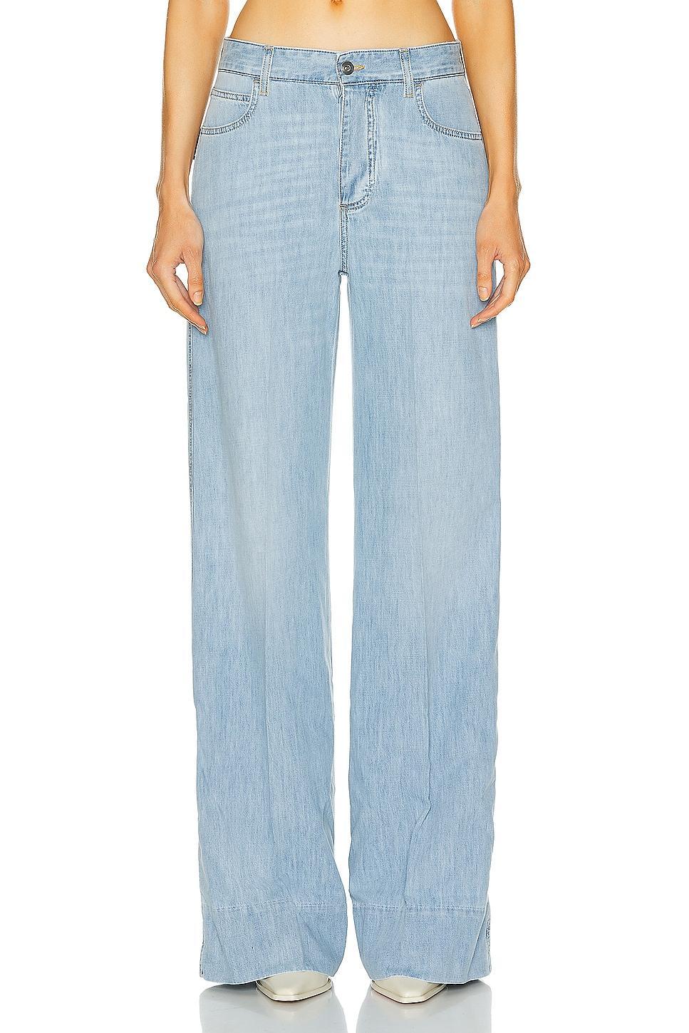 Bottega Veneta Bleached Wide Leg in Light Bleach - Blue. Size 34 (also in 38). Product Image