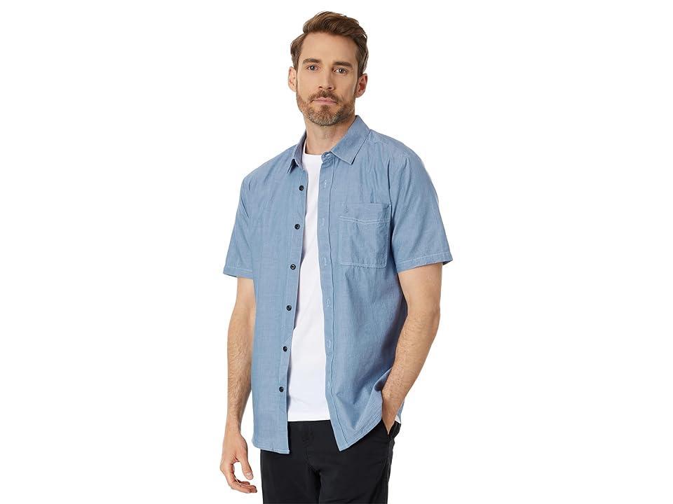 Volcom Date Knight Short Sleeve Woven (Chambray) Men's Clothing Product Image