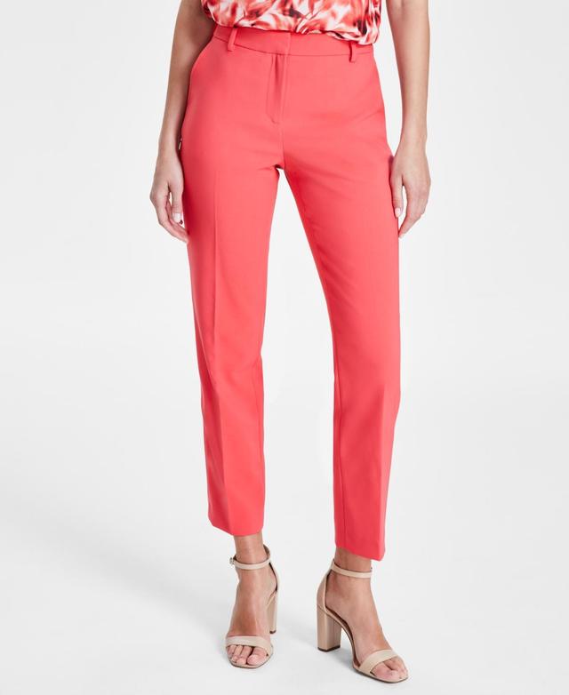 Anne Klein Womens Straight-Leg Mid-Rise Ankle Pants Product Image