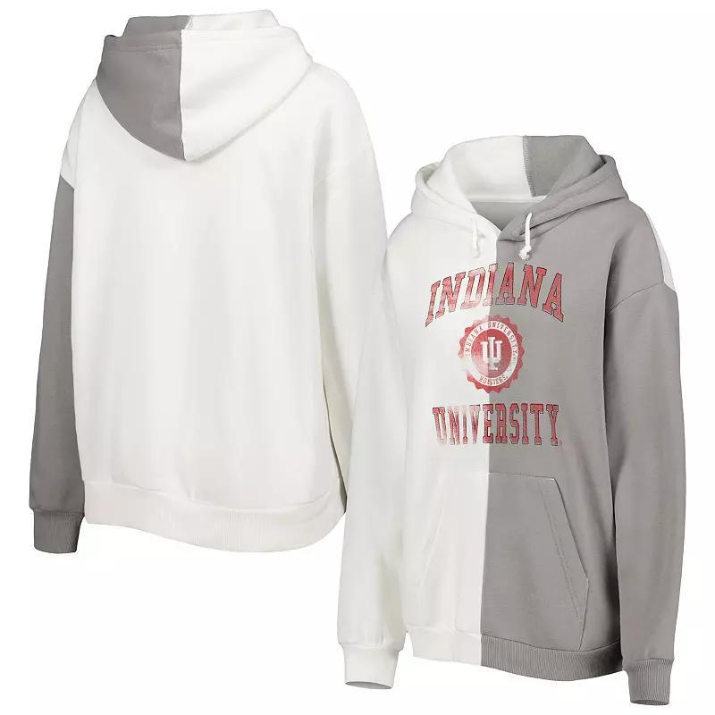 Womens Gameday Couture Gray Indiana Hoosiers Split Pullover Hoodie - Gray Product Image