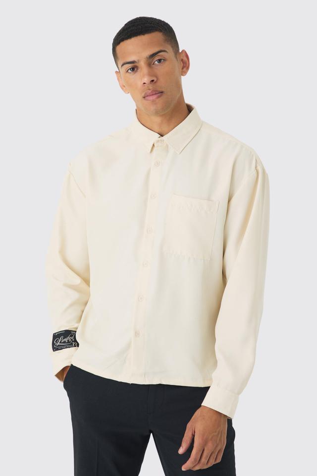 Oversized Soft Twill Long Sleeve Shirt | boohooMAN USA Product Image