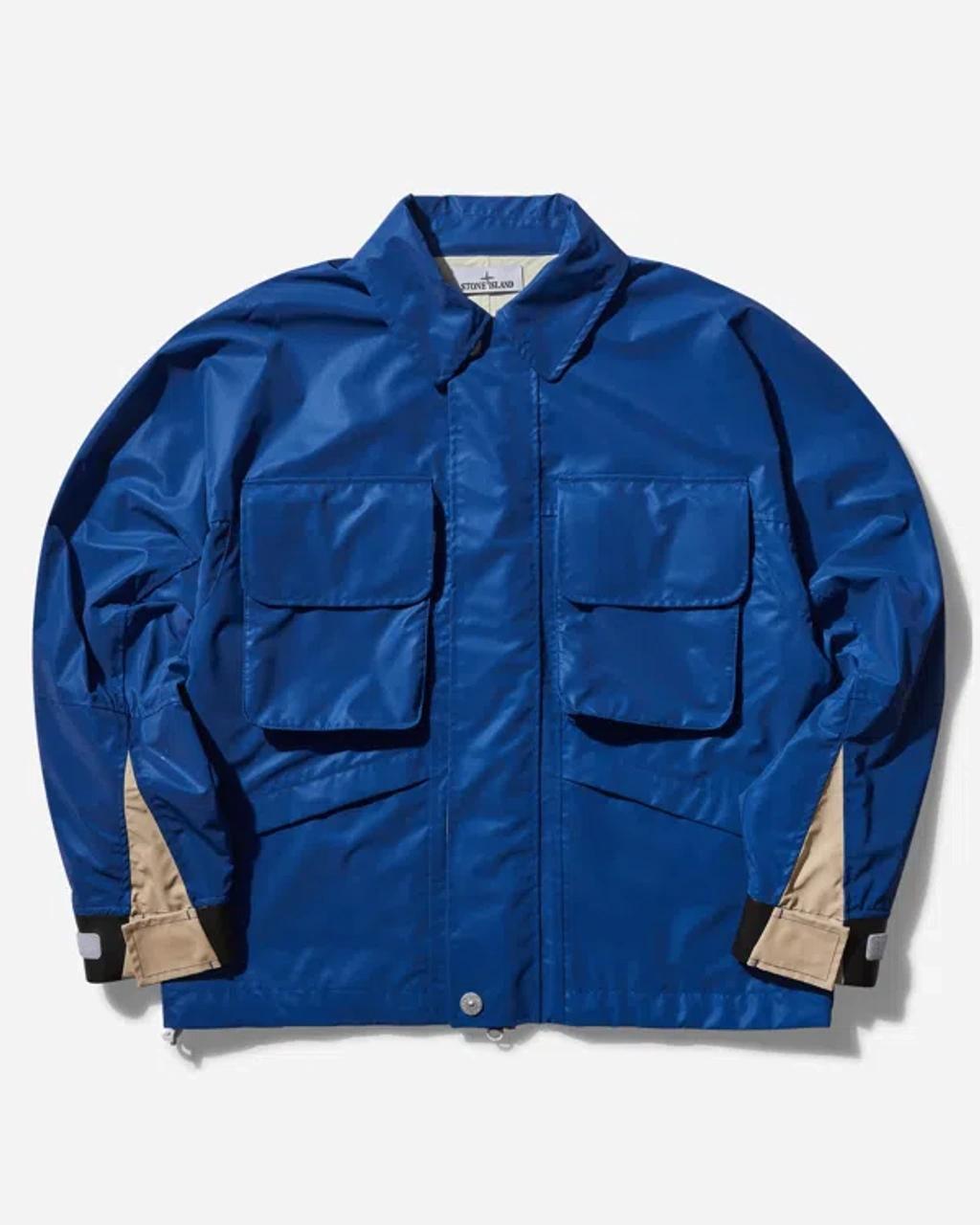 STONE ISLAND Marina Nylon Canvas Plated Reflective Jacket Bright In Blue Product Image