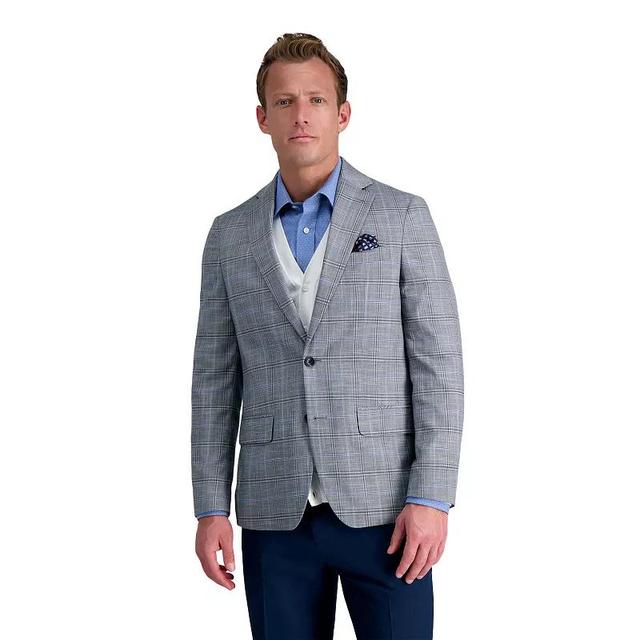 Mens Haggar Slub Windowpane Slim-Fit Sport Coat Gray Grey Product Image