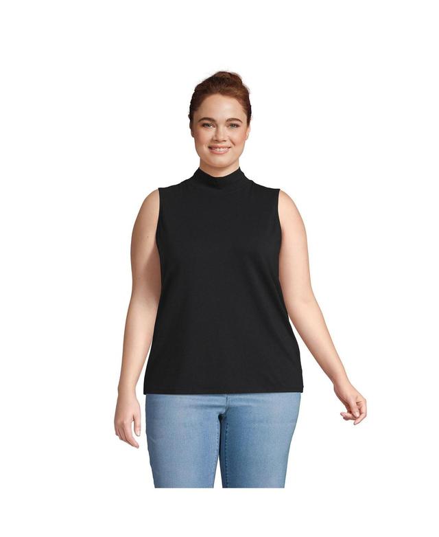 Plus Size Lands End Sleeveless Mock Neck Tank Top, Womens Product Image