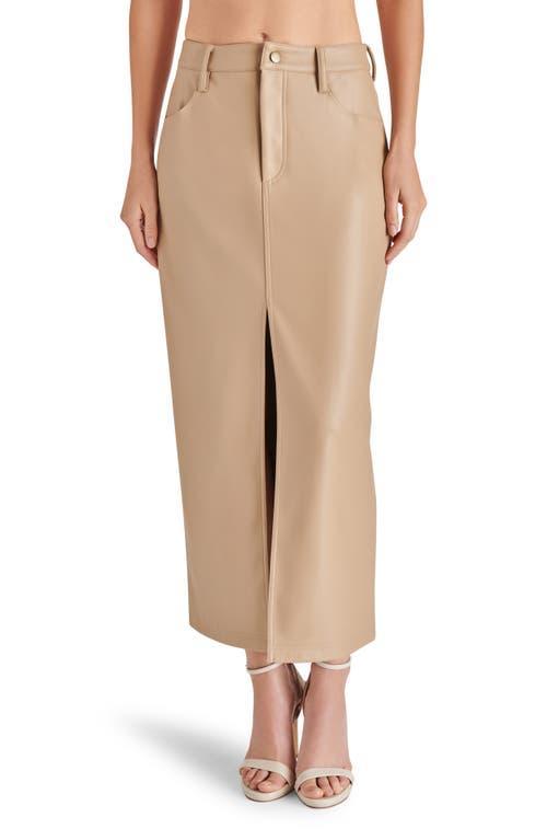 Steve Madden Avani Faux Leather Midi Skirt Product Image