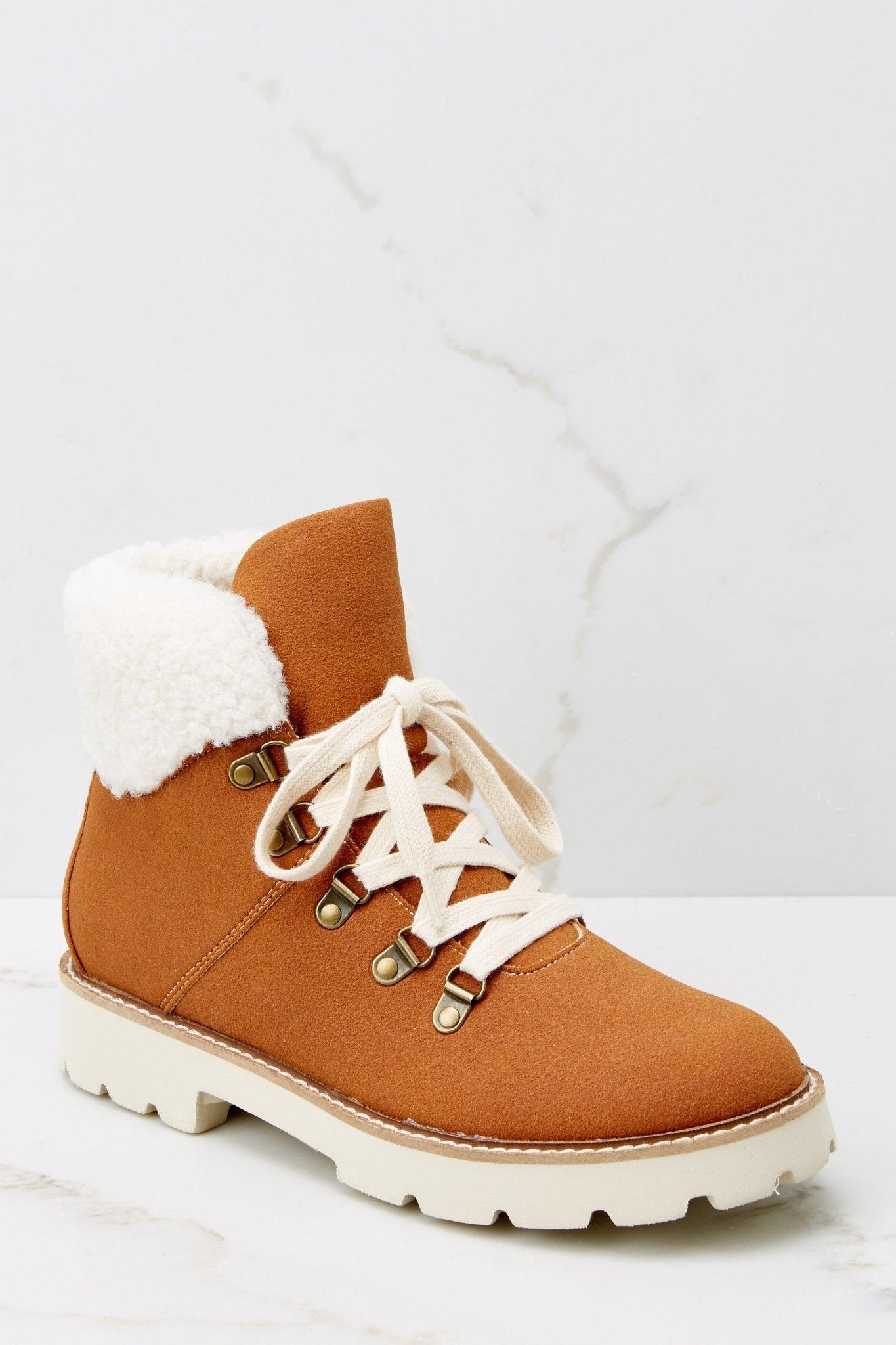 In Step Cognac Lace Up Boots Product Image