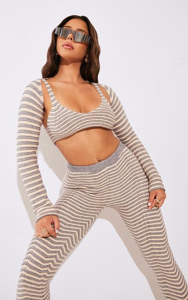 Beige Ripple Knit Sleeves Product Image