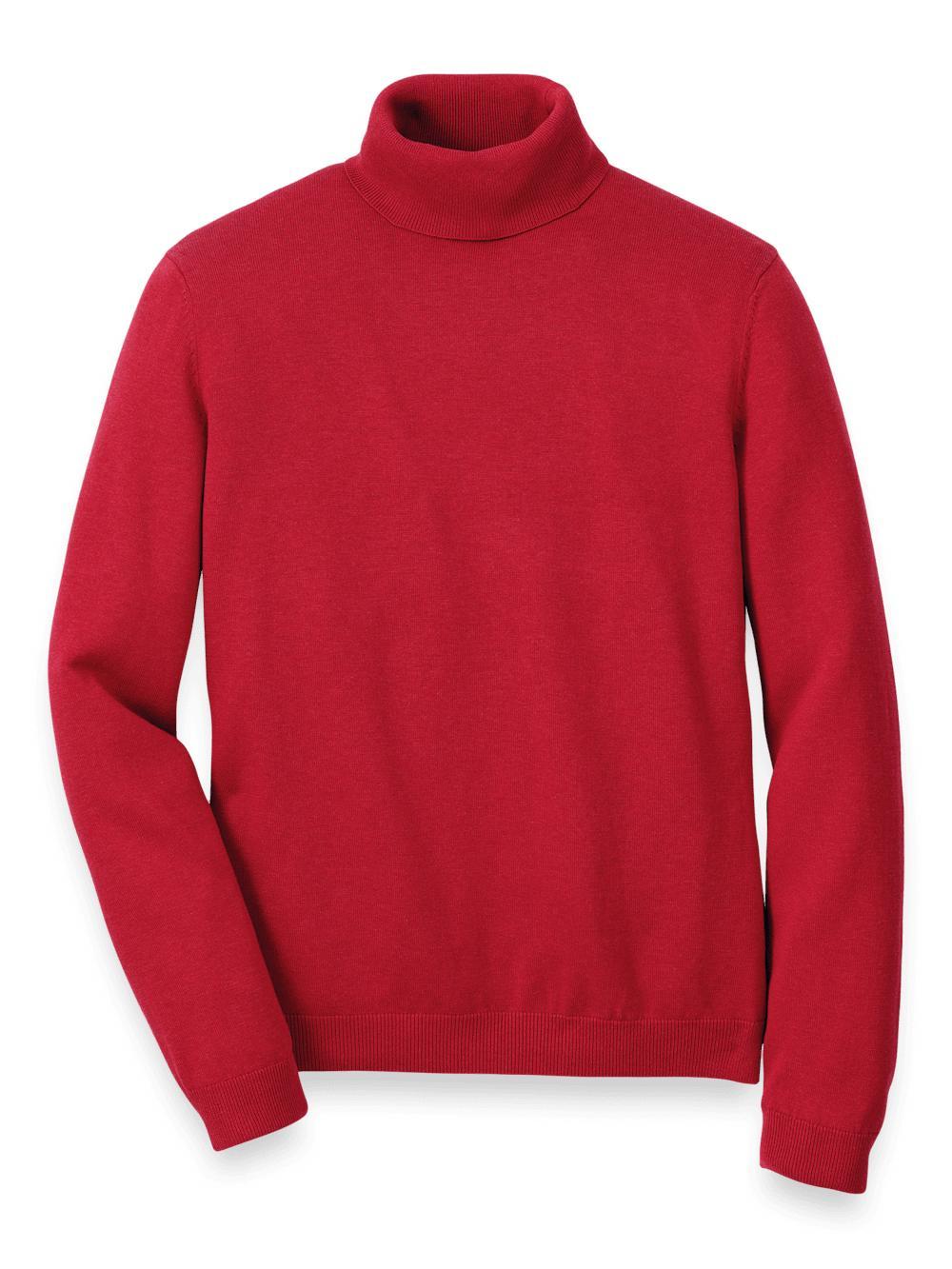 Supima Cotton Turtleneck - Red Product Image