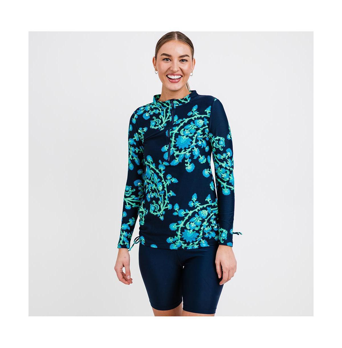 Calypsa Womens Half-Zip Nora Swim Top Product Image