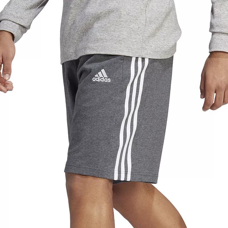 Big & Tall adidas Essentials Jersey 3-Stripes Shorts, Mens Dark Gray Grey Product Image