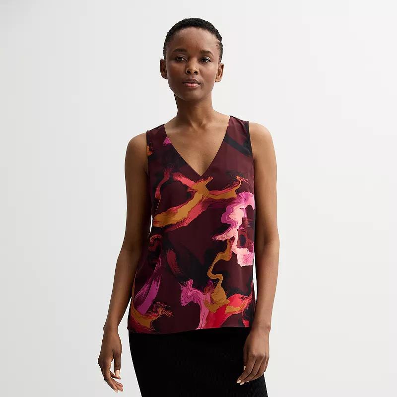 Womens Nine West V-Neck Tank Top Blue Bold Birds Product Image