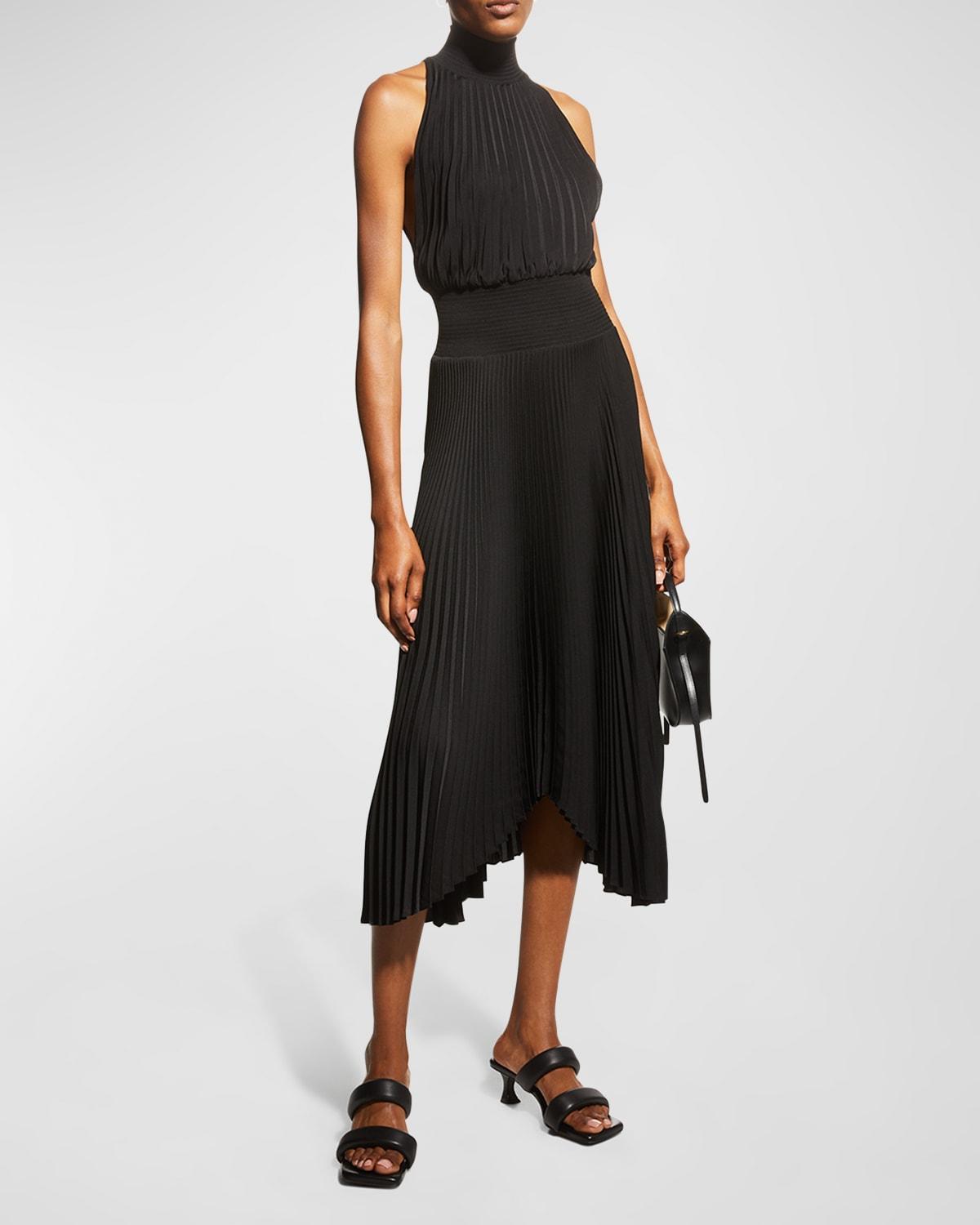 Renzo Pleated Halter Dress Product Image