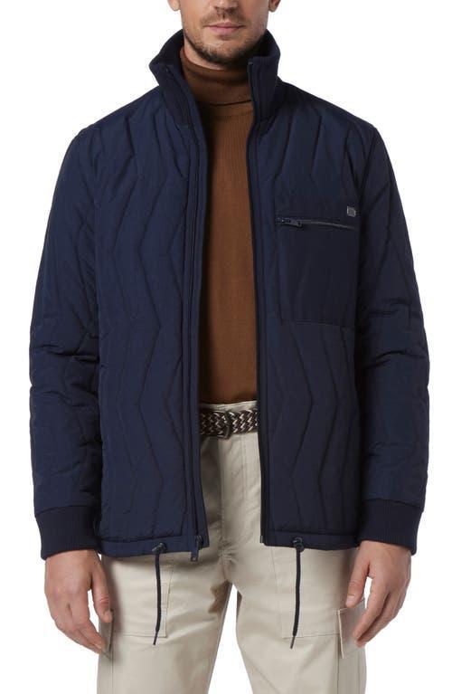 Andrew Marc Mens Floyd Zigzag Quilted Jacket - Ink Product Image