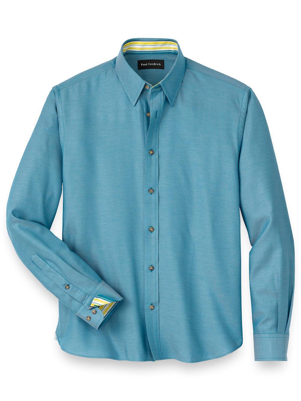 Cotton Solid Casual Shirt With Contrast Trim Product Image