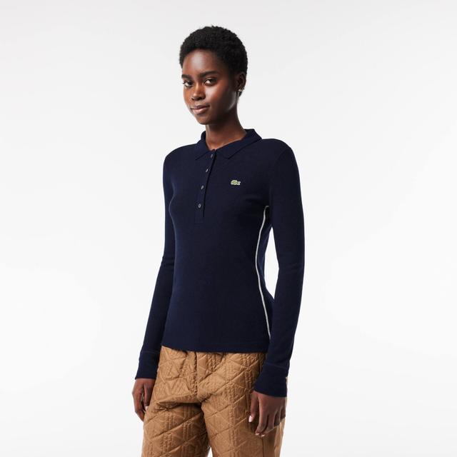 French Made Long Sleeved Polo Shirt Product Image