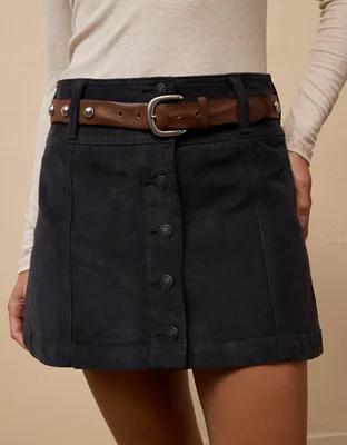 AE High-Waisted A-Line Corduroy Mini Skirt Product Image