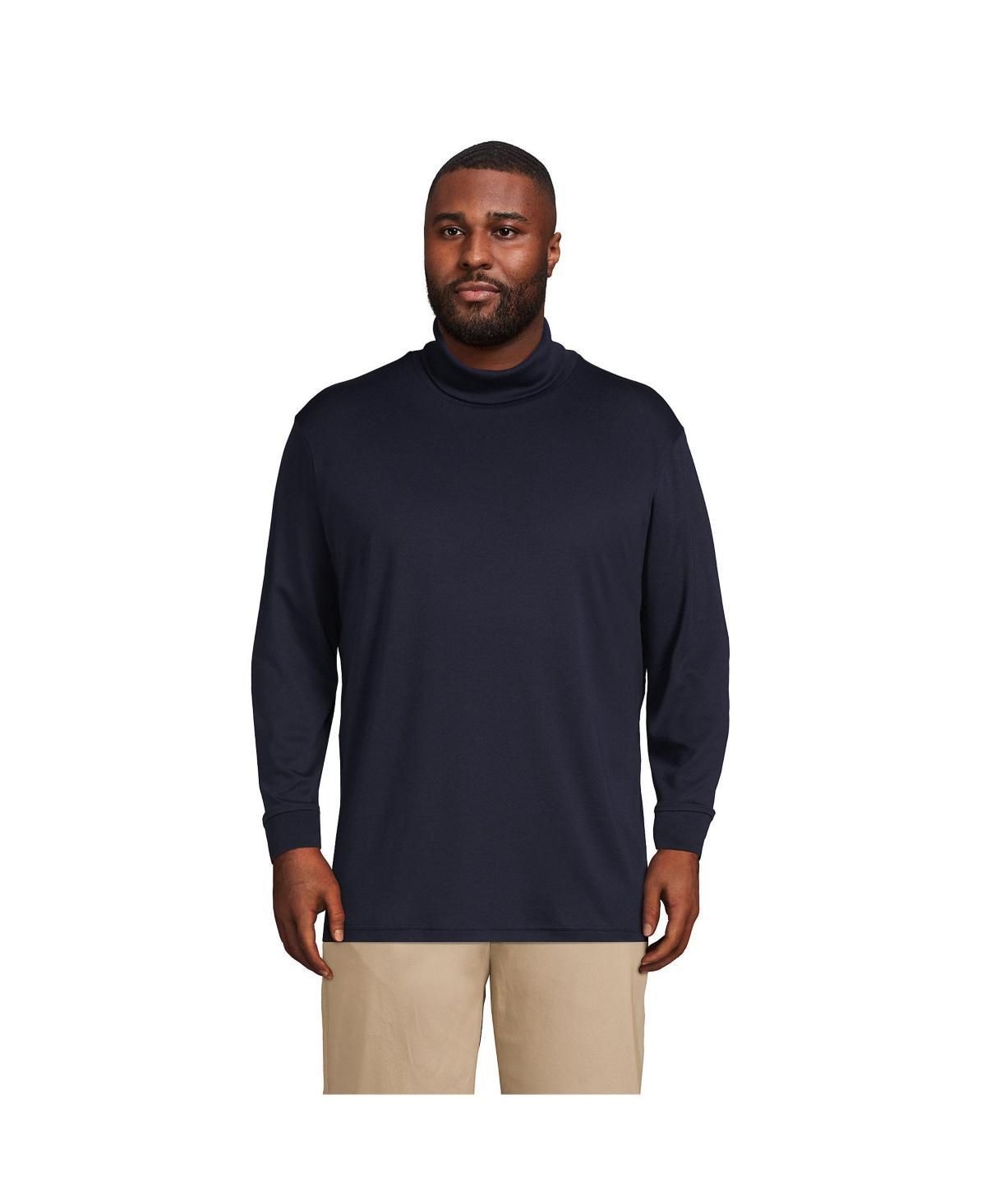 Big & Tall Lands End Super Soft Supima Turtleneck, Mens Radiant Blue Product Image