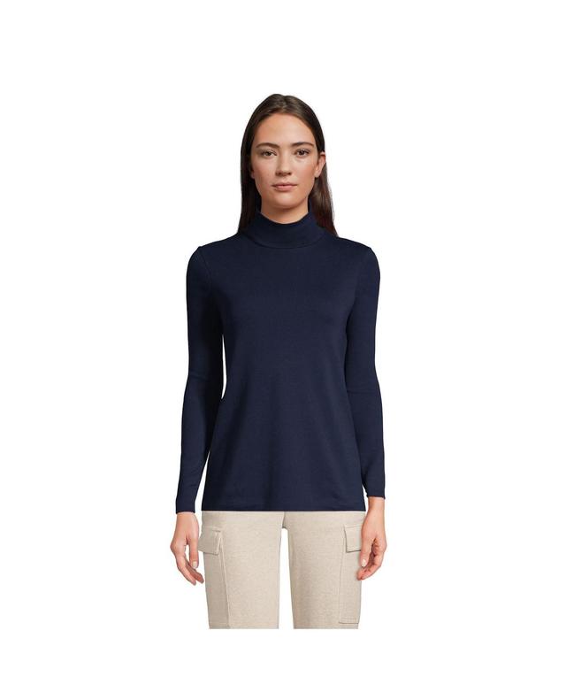 Lands End Womens Supima Cotton Long Sleeve Turtleneck T-Shirt Product Image