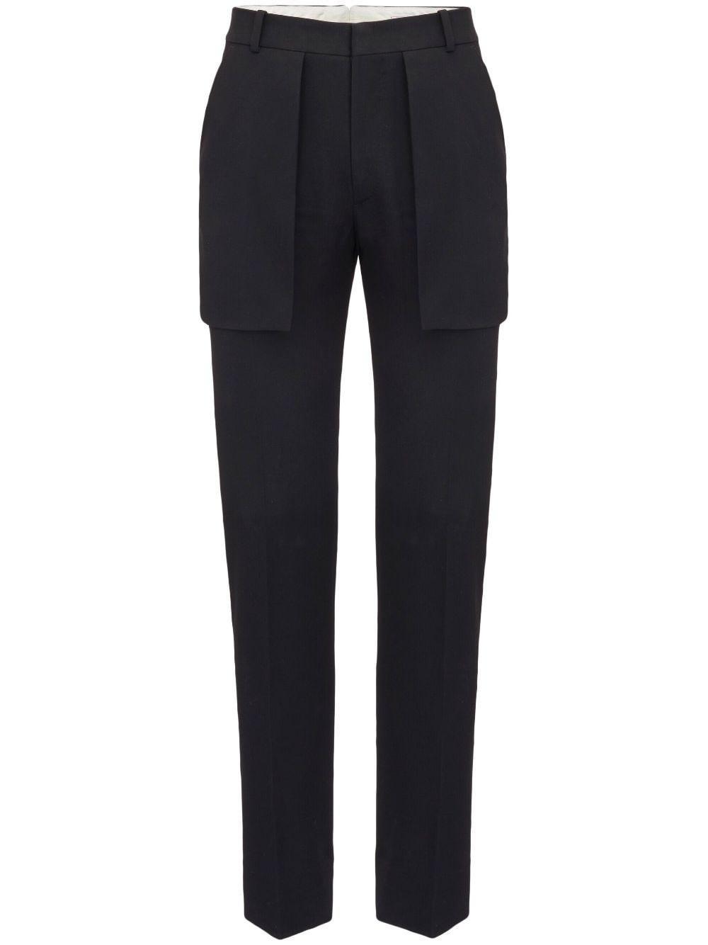 Exposed Pocket Trousers In Black Product Image