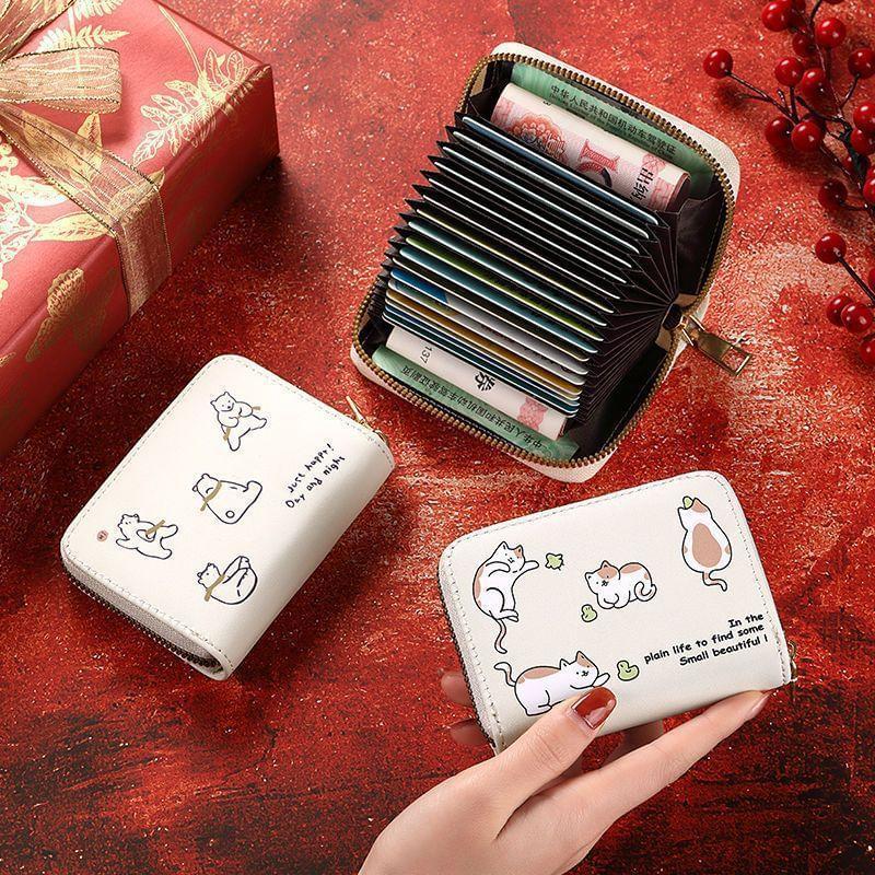 Cartoon Print Faux Leather Card Holder Product Image