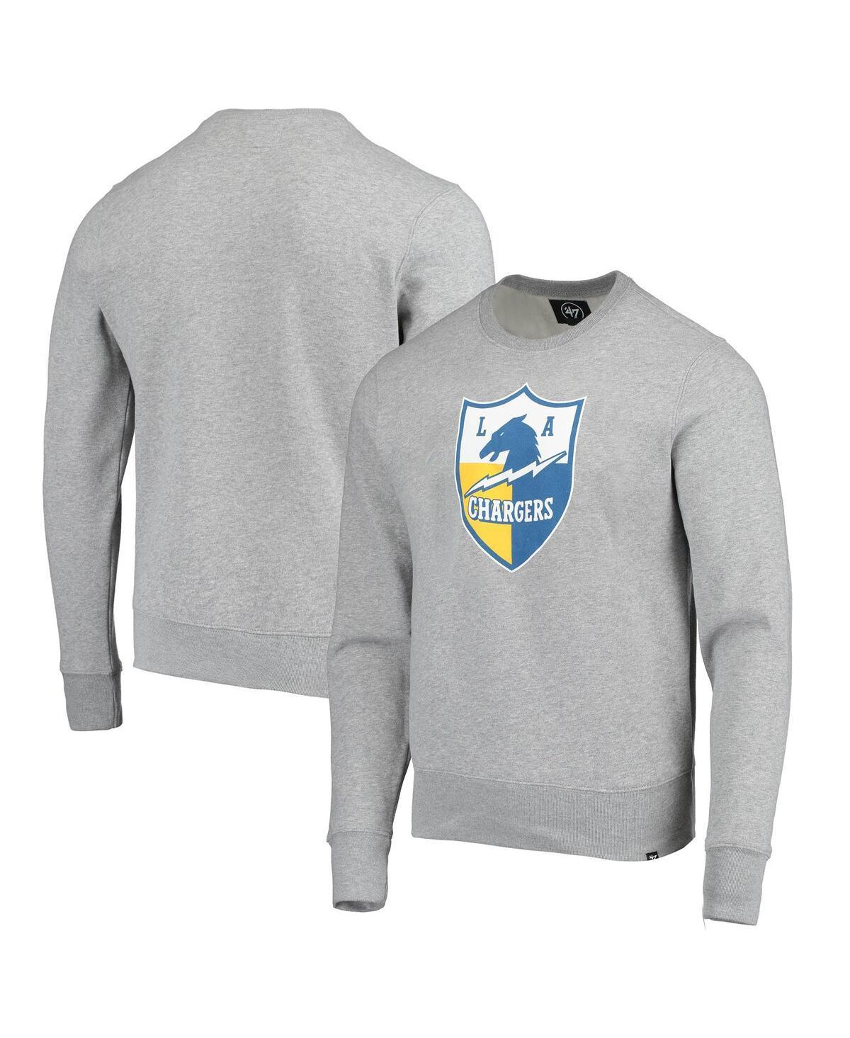 Mens 47 Heathered Gray Los Angeles Chargers Imprint Headline Throwback Fleece Pullover Sweatshirt Product Image