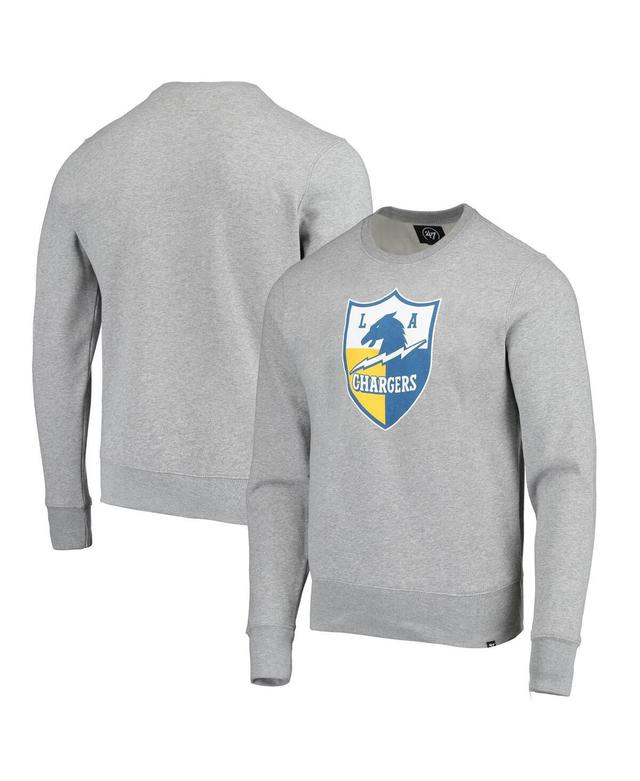 Mens 47 Heather Gray Los Angeles Chargers Imprint Headline Throwback Fleece Pullover Sweatshirt Product Image