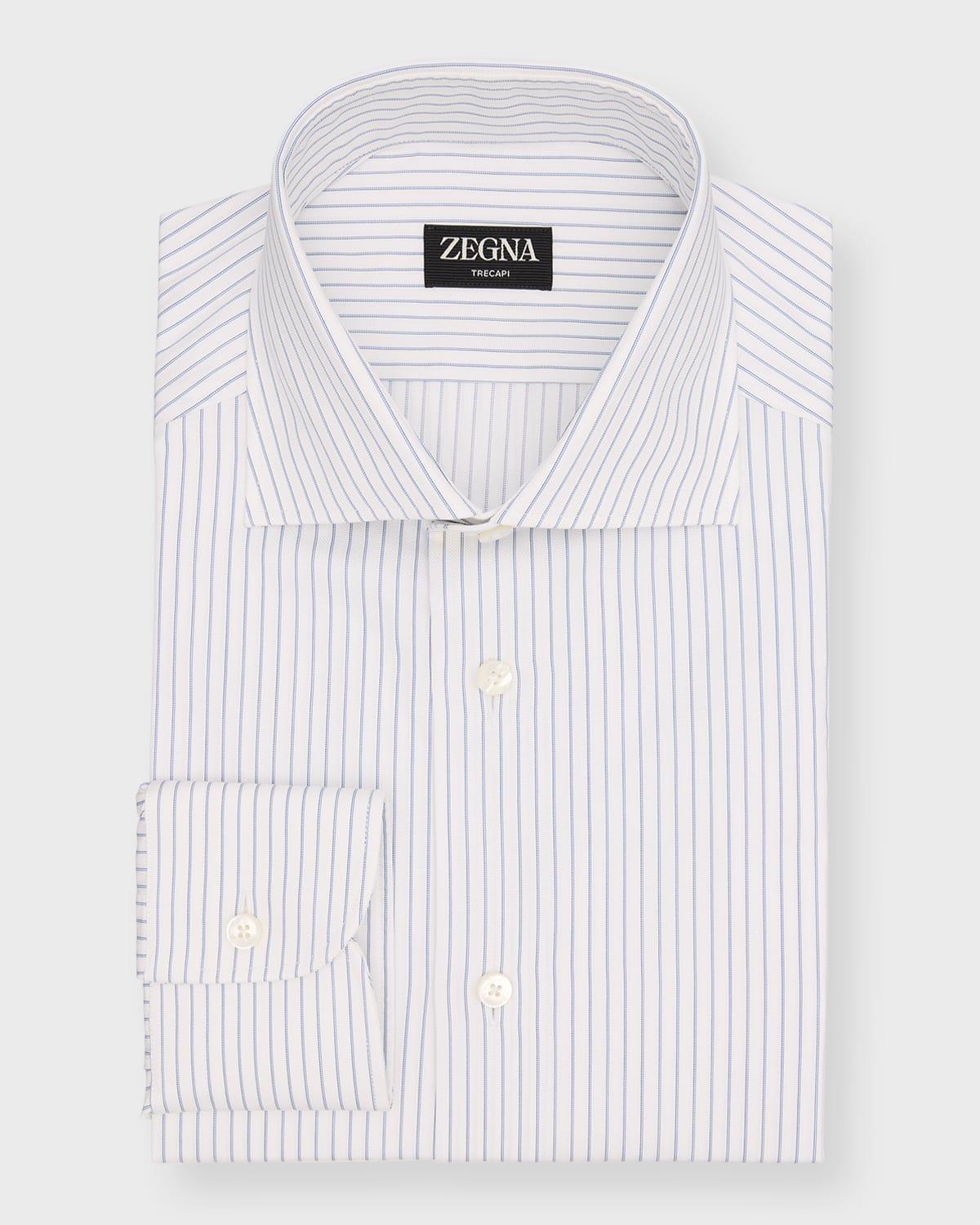 Mens Trecapi Cotton Stripe Dress Shirt Product Image