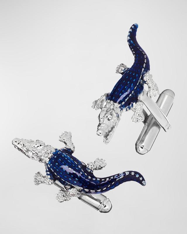 Men's Enamel Crocodile Cufflinks Product Image