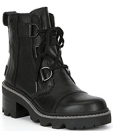 Sorel Joan Now Waterproof Lace-Up Lug Sole Leather Booties Product Image