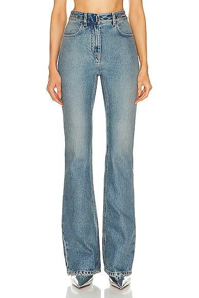 Givenchy - High-Rise Bootcut Jeans - BlueModa Operandi Product Image