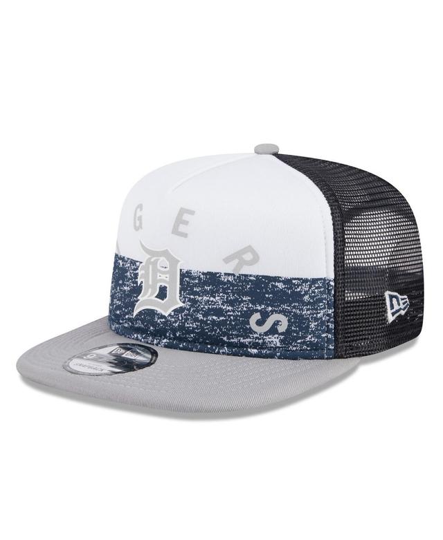 Mens New Era /Gray Detroit Tigers Team Foam Front A-Frame Trucker 9FIFTY Snapback Hat Product Image