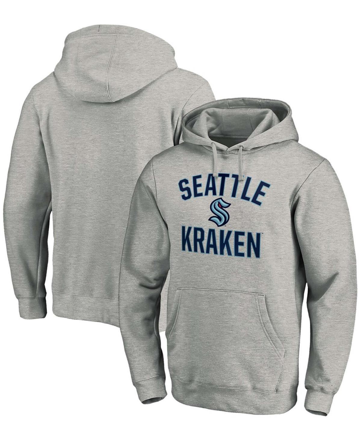 Mens Heather Gray Seattle Kraken Victory Arch Pullover Hoodie Product Image