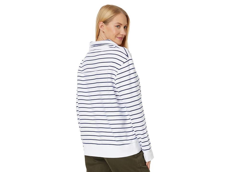 Vineyard Vines Striped Popover Sweatshirt (White Cap) Women's Clothing Product Image