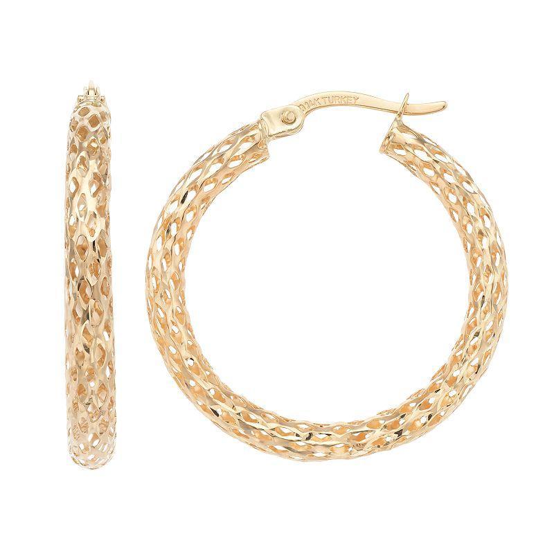 Forever 14K Mesh Hoop Earrings, Womens, 14k Gold Product Image