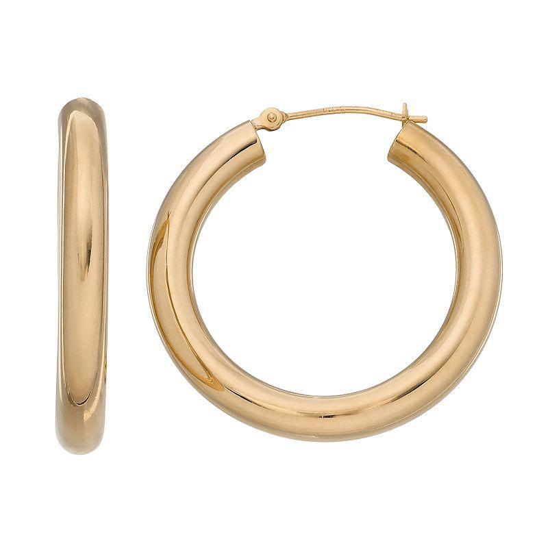 Forever 14K Tube Hoop Earrings, Womens, Gold Product Image