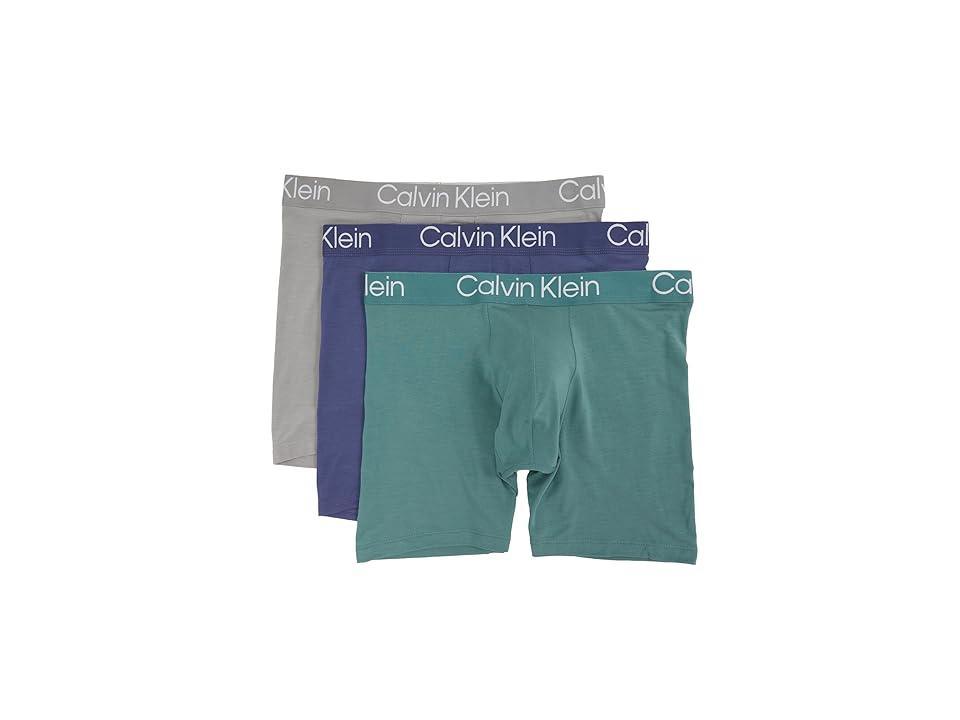 Calvin Klein Underwear Ultra Soft Modern Modal 3-Pack Boxer Brief (Blue Indigo/Sagebush Green/Griffin) Men's Underwear Product Image