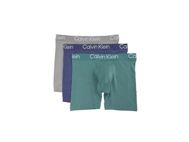 Calvin Klein Underwear Ultra Soft Modern Modal 3-Pack Boxer Brief (Blue Indigo/Sagebush Green/Griffin) Men's Underwear Product Image