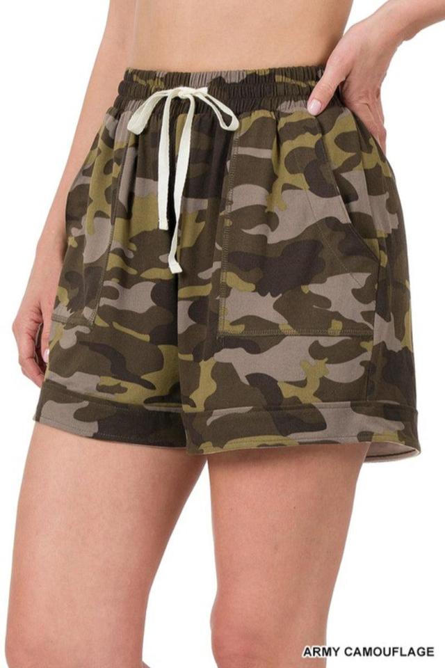 Camouflage Drawstring Shorts Product Image