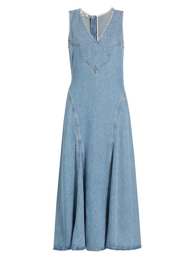 Womens Western Denim Midi-Dress Product Image