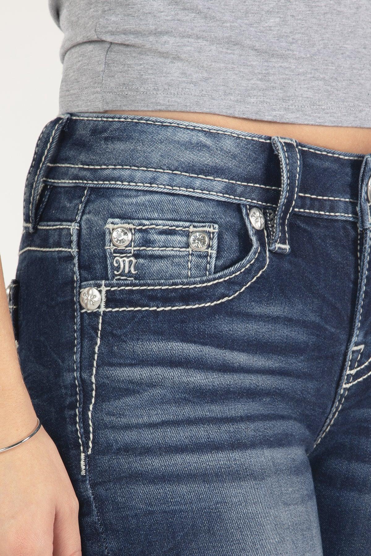 Sparkling Starry Night Patch Bootcut Jeans Product Image