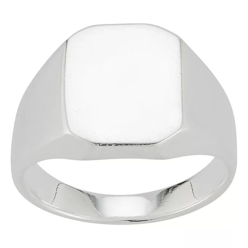 Menster Sterling Silver Square Signet Ring, Mens Product Image