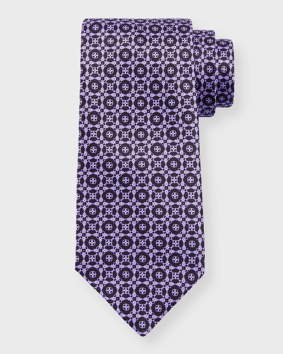 Mens Silk Medallion-Print Tie Product Image