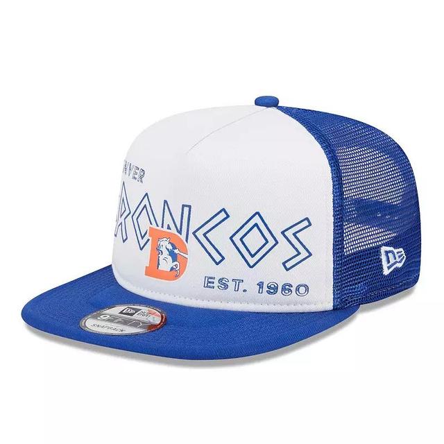 Mens New Era White Denver Broncos Gridiron Classics Banger 9FIFTY Trucker Snapback Hat - White Product Image