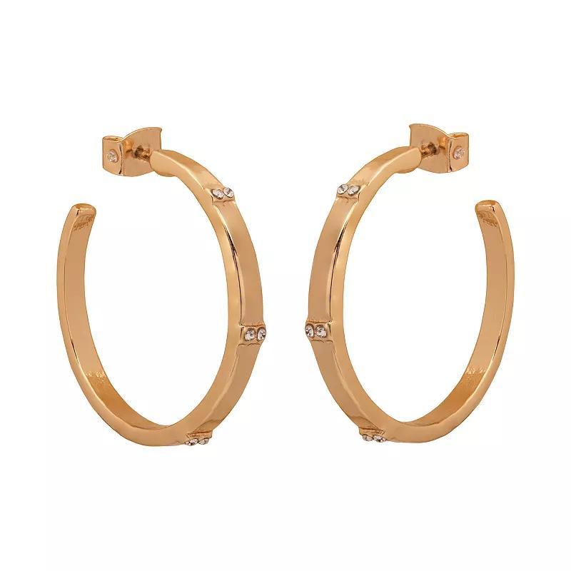 LC Lauren Conrad Gold Tone Studded Hoop Earrings, Womens Product Image