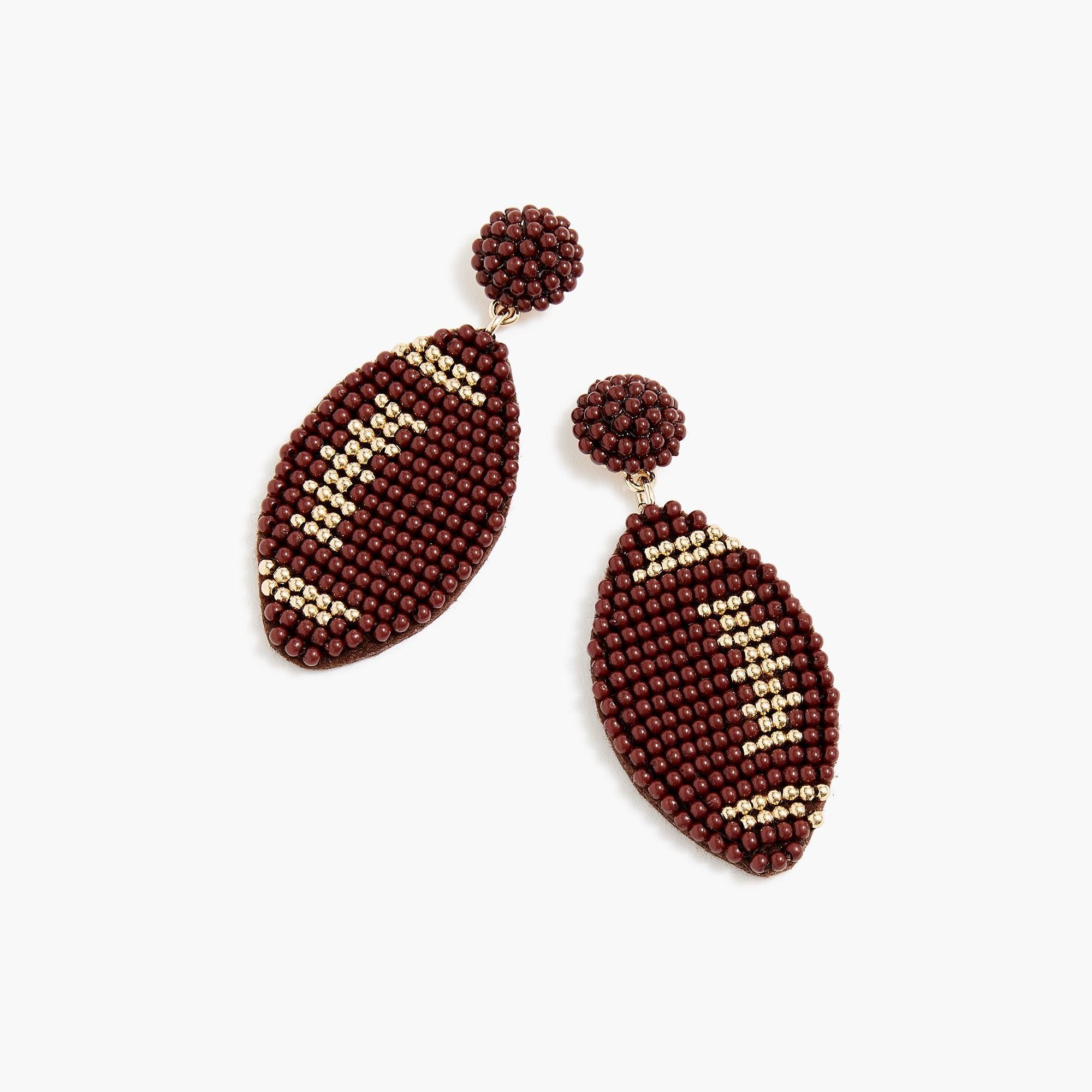 Beaded football statement earrings Product Image