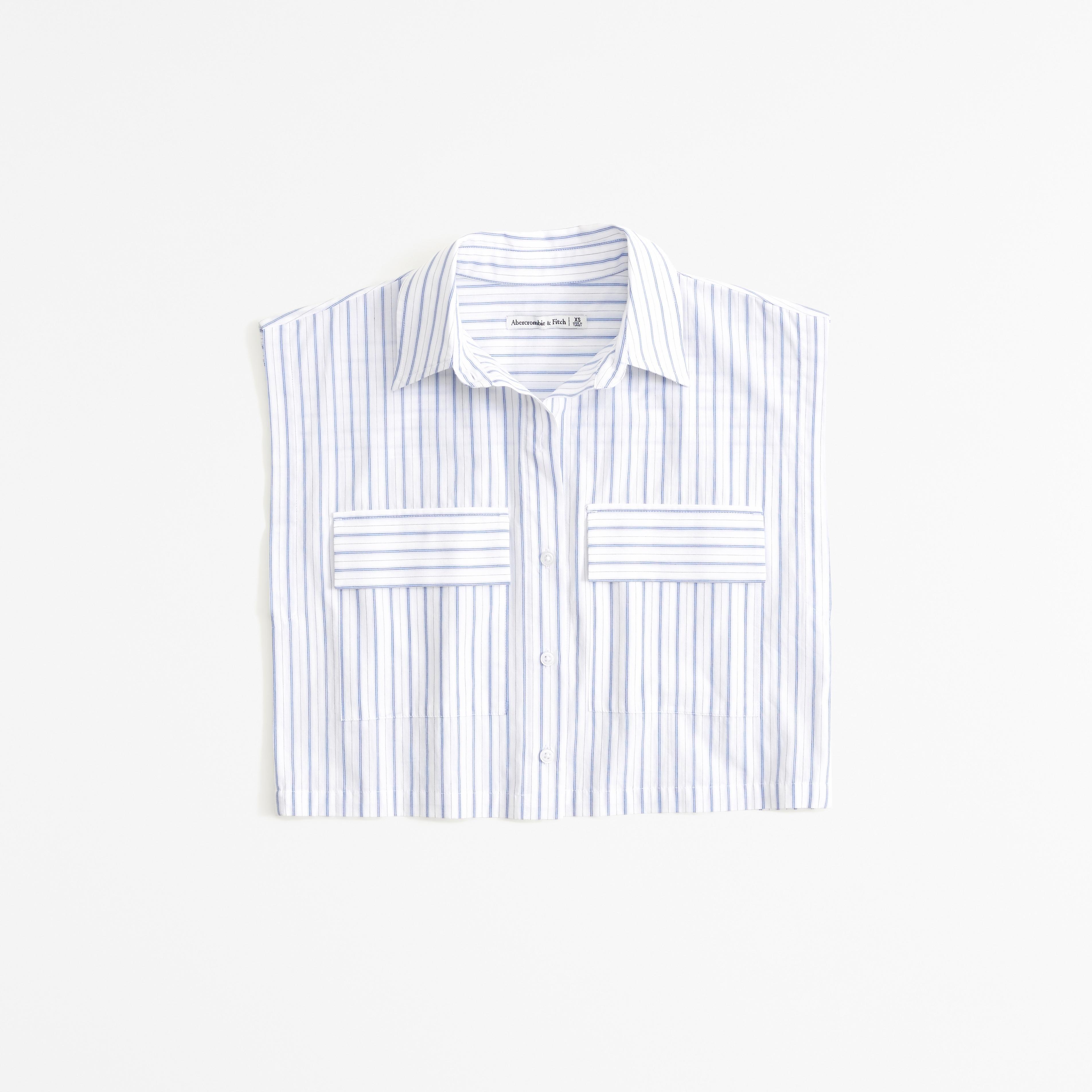 Cropped Sleeveless Utility Shirt Product Image