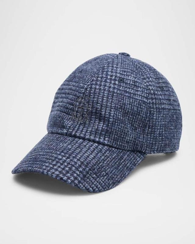 Men's Wool and Nylon Plaid Baseball Cap Product Image