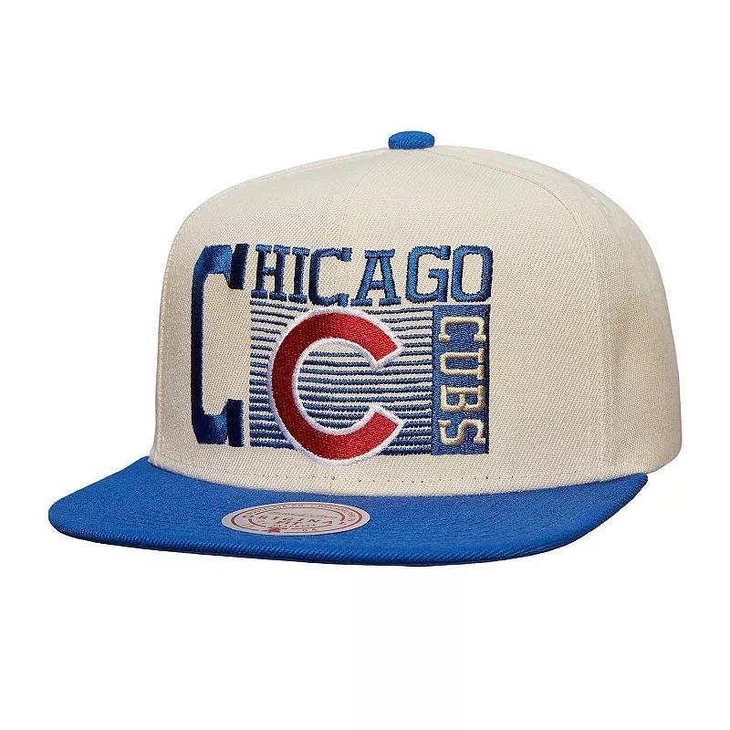 Mens Mitchell & Ness Cream Chicago Cubs Cooperstown Collection Speed Zone Snapback Hat Product Image