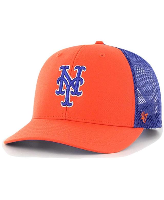 Mens 47 Brand Orange New York Mets Secondary Trucker Snapback Hat Product Image